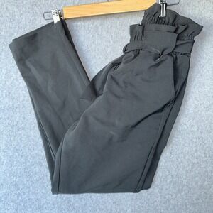 Grace Karin Women's Pants XS Black High Rise Paperbag Waist Tie Front